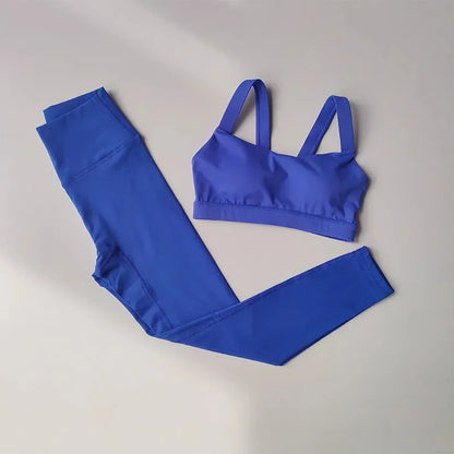 Yoga Suit Women Sports Bra High Waist Leggings Shorts Outfit