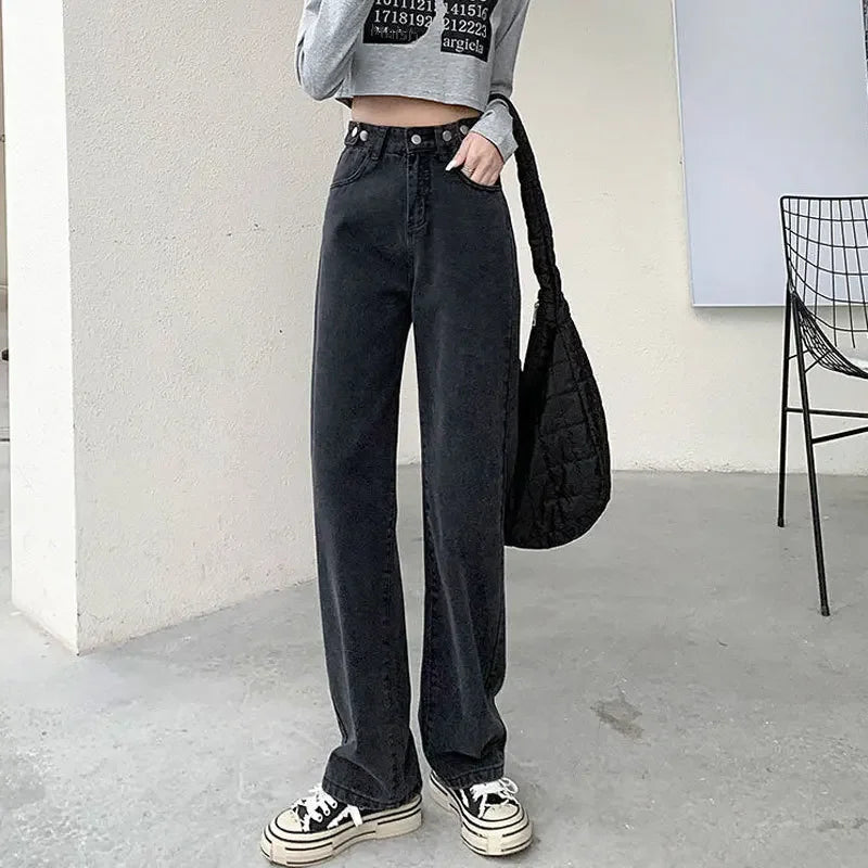 Loose Women Jeans High Waist Design Casual Style