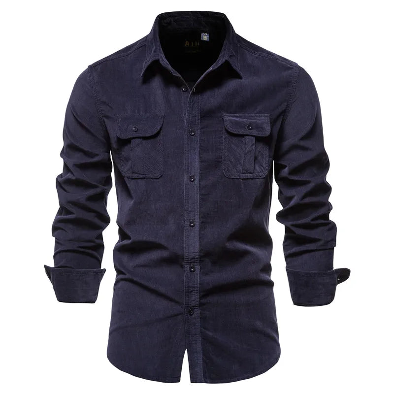 New Single Breasted 100% Cotton Men's Shirt Casual Fashion