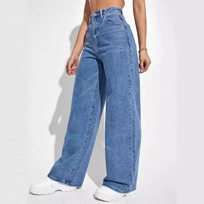 Women Jeans Denim pants Wide Loose Casual Winter