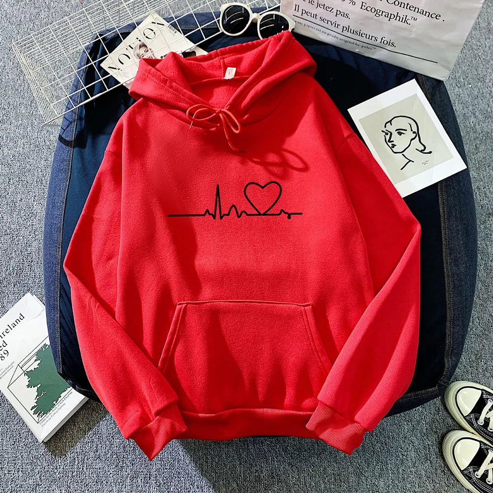 Women Casual Print Loose Hoodies Streetwear