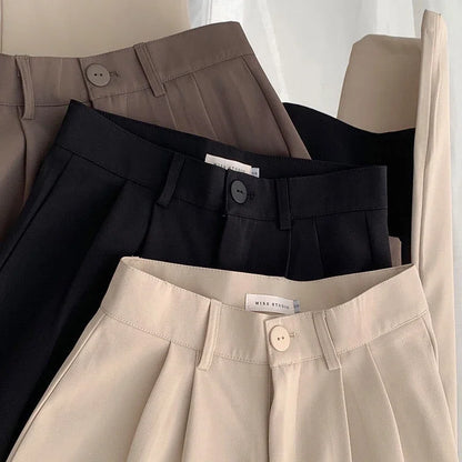 Women Suit Pants Fall Straight Office Ladies Korean Fashion Trousers