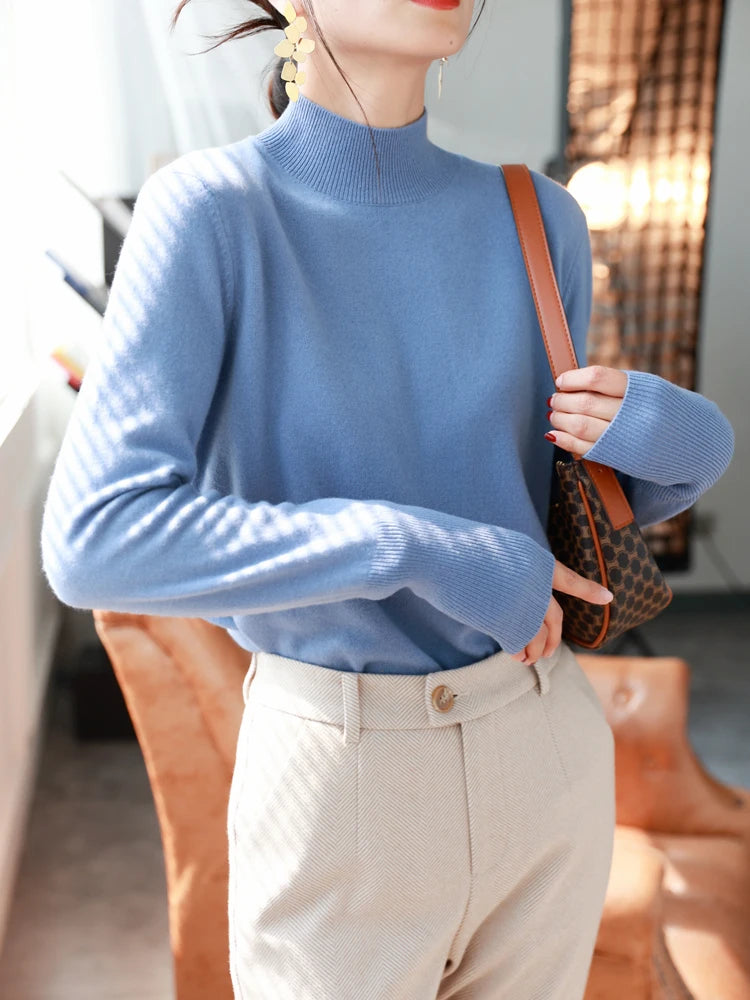 Women Fashion Turtleneck Pullover Top