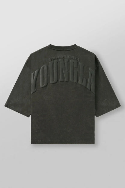 Men's oversized T-shirt foam printed cotton short sleeve jacket