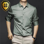 Men's Shirt Long Sleeve Casual Suit White Shirt