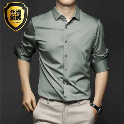 Men's Shirt Long Sleeve Casual Suit White Shirt