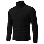 New Men's High Neck Sweater Solid Color Pullover Outdoor Tops