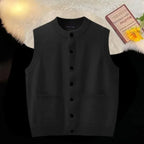 Black Waistcoat Knitted Sweaters for Men