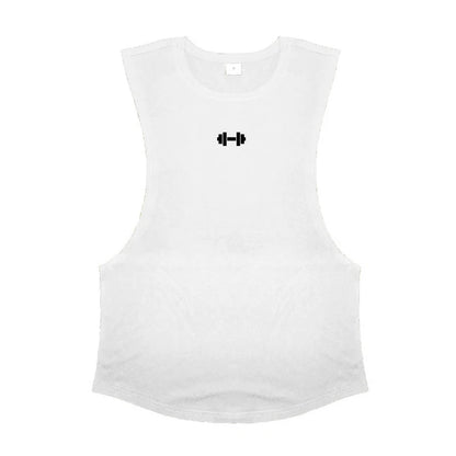 Cotton Breathable Side Slits Tank Tops Mens Bodybuilding Muscle Sleeveless Singlets Workout Shirts