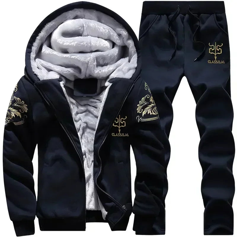 Men Sports Suit Tracksuit Hooded Sportswear