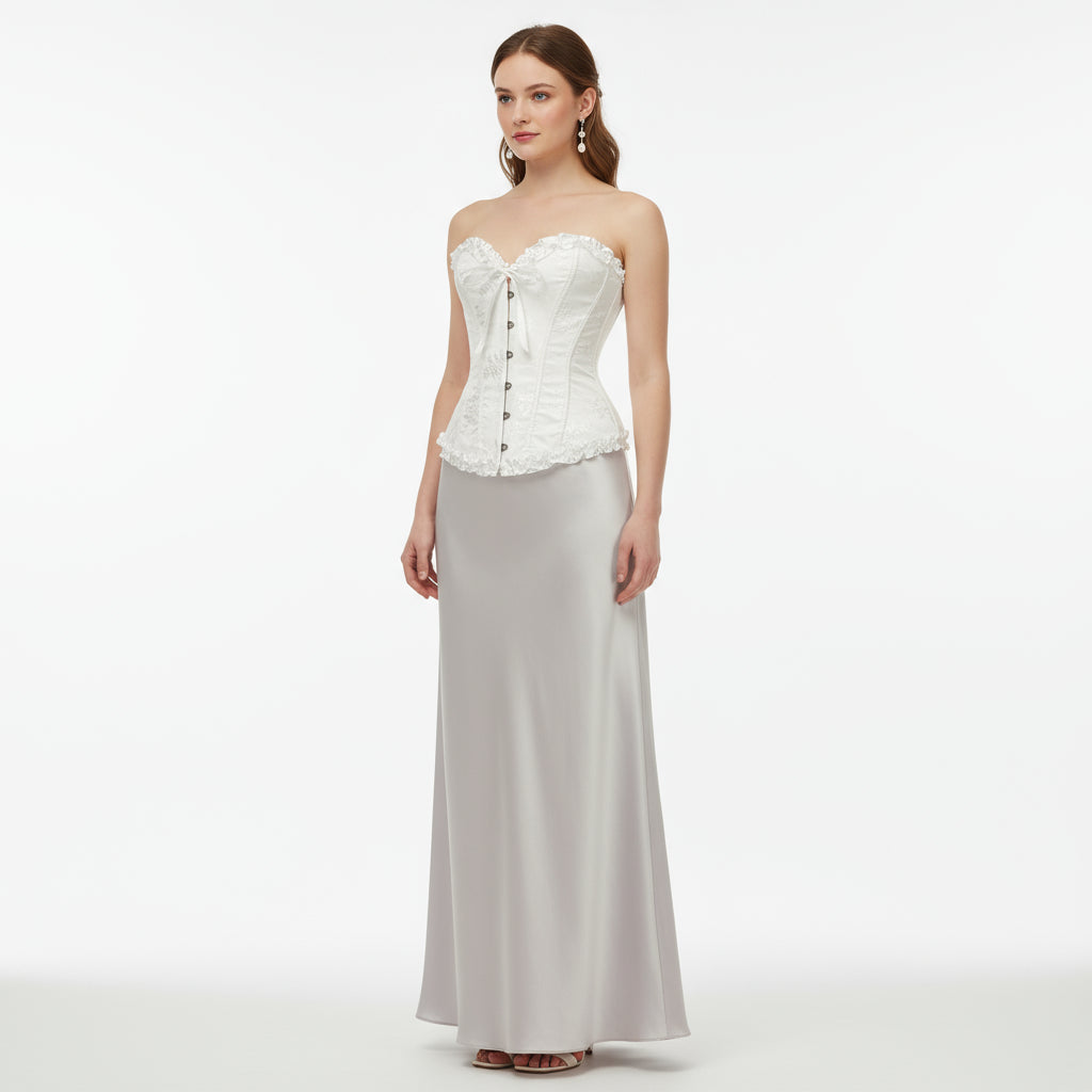 Yellow Jacquard Ruffled Top For Women