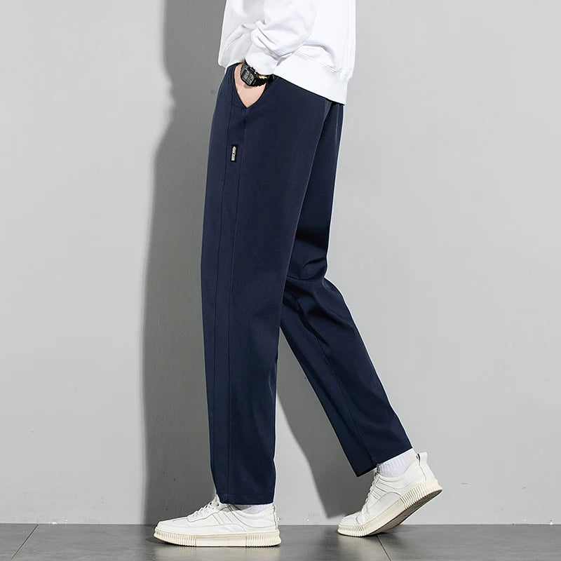 Men's New Black Gray Straight Leg Sweatpants
