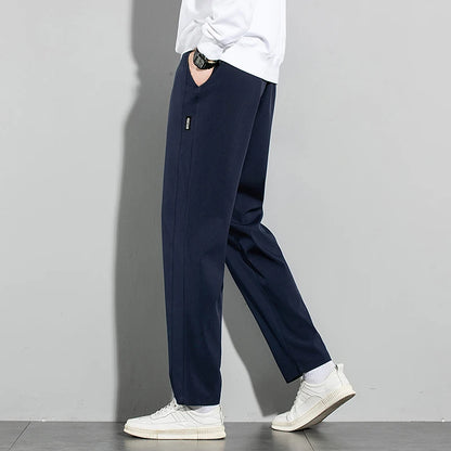 Men's New Black Gray Straight Leg Sweatpants