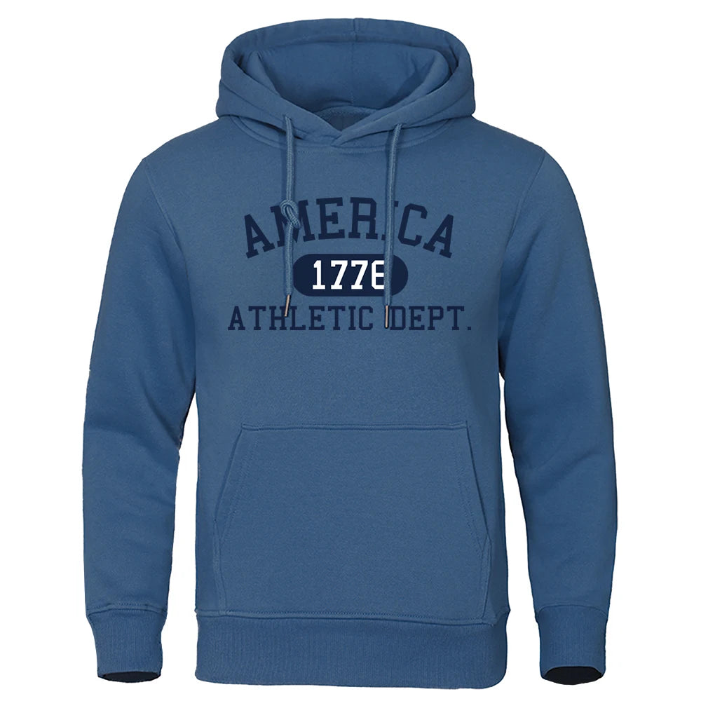 Athletic Dept Letter Print Mens Hoodies