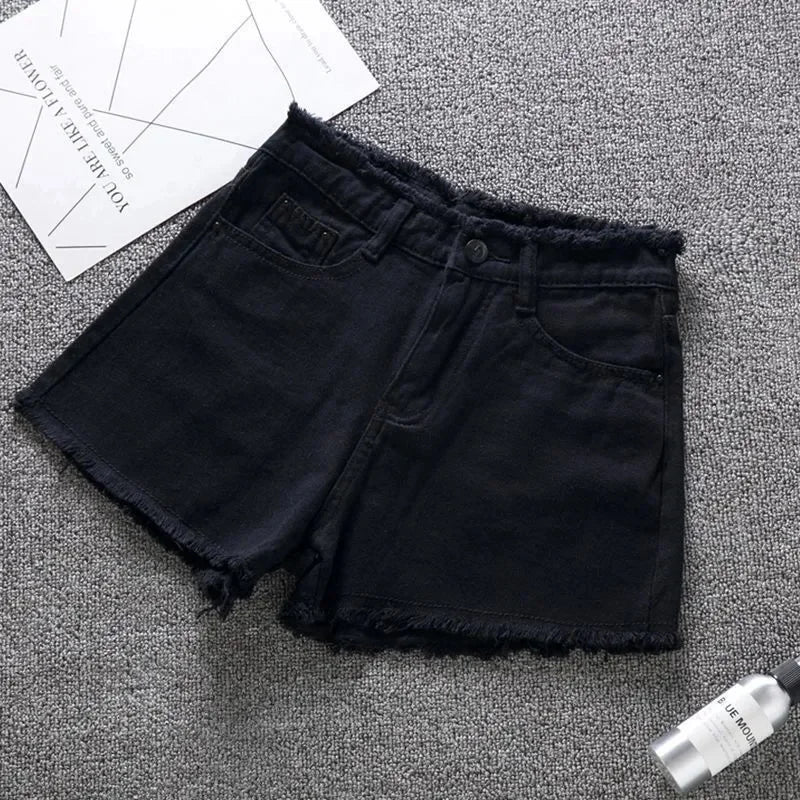 Woman High Haist Jeans Shorts Casual Pants