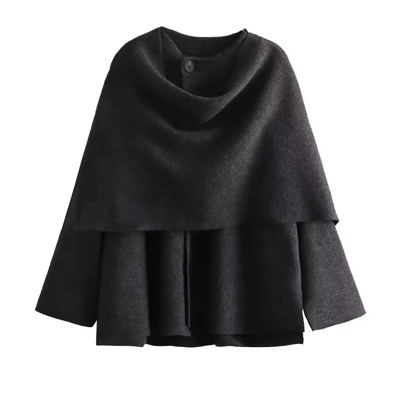 Coats for Women Asymmetric Scarf Demi-season Jacket