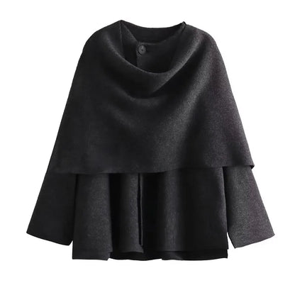 Coats for Women Asymmetric Scarf Demi-season Jacket