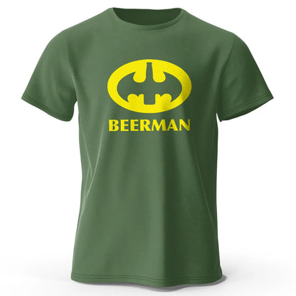 Men's Beer Man Printed T-Shirt 100% Cotton  Tops