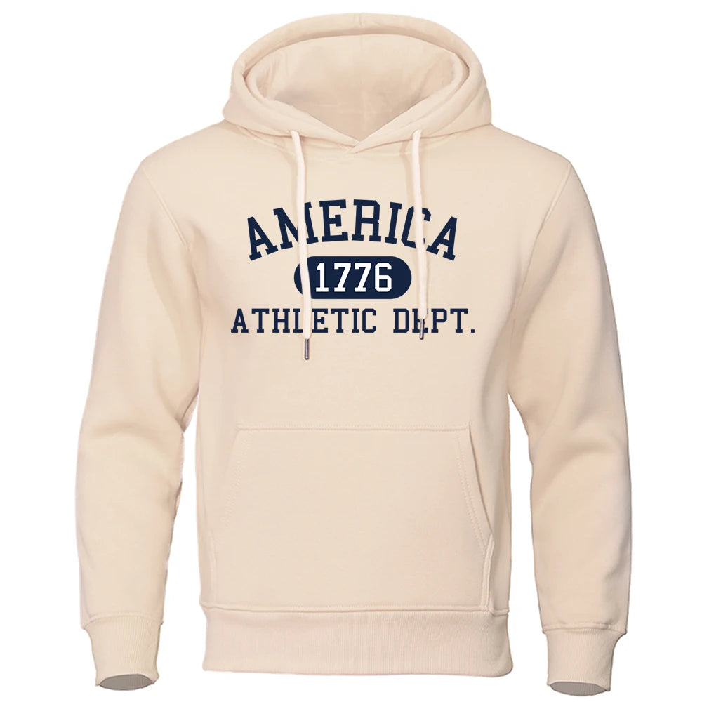 Athletic Dept Letter Print Mens Hoodies