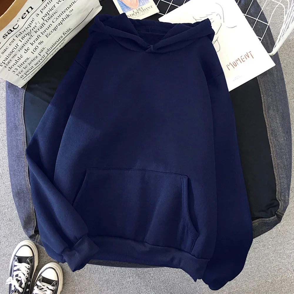 Winter Fleece Hoodies Fashion Casual Sweatshirts Men Women