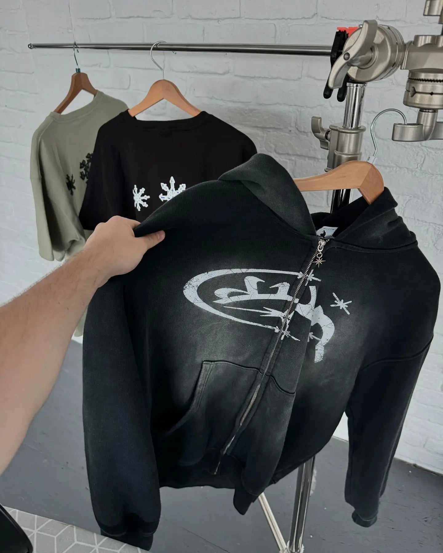 Vintage Fashion Print Zip Up Hoodies Sweatshirt Men and Women Streetwear