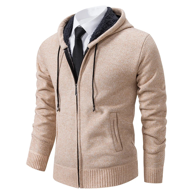 New Jersey Men's Casual Sports Coat Warm Zipper Cardigan