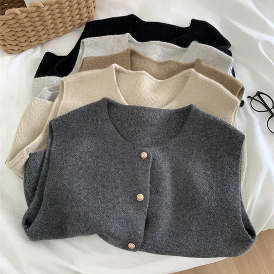 Women Cardigan Sleeveless Sweater Tanks Fashion