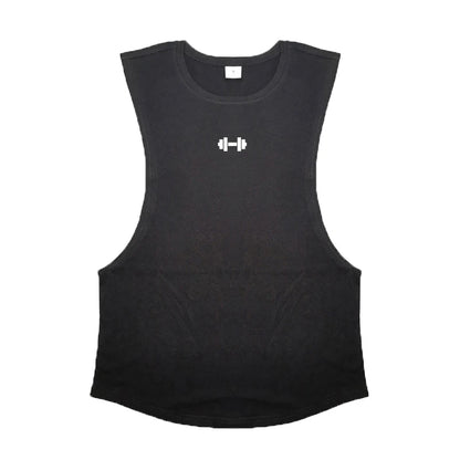 Cotton Breathable Side Slits Tank Tops Mens Bodybuilding Muscle Sleeveless Singlets Workout Shirts