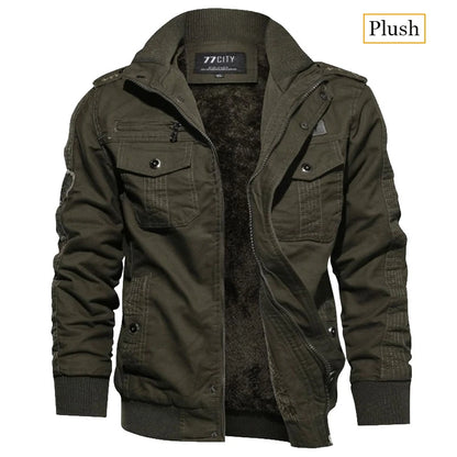 Men's Tactical Jacket Casual Multiple Pockets Windproof Outdoor Workwear Coat