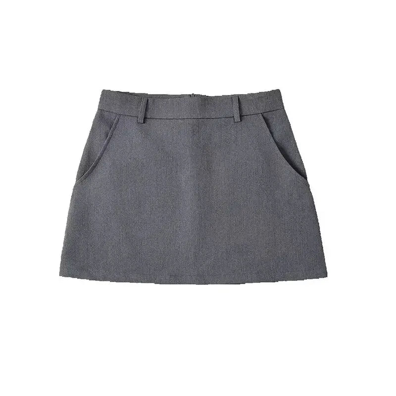 Women Mini Skirt Vintage High Waist