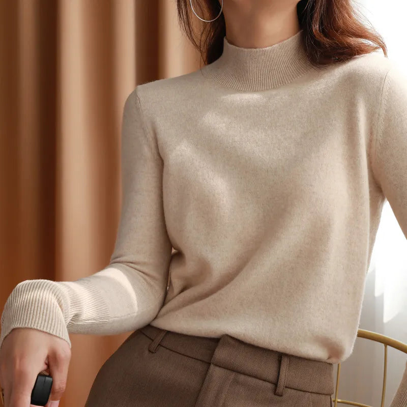 Women Fashion Turtleneck Pullover Top