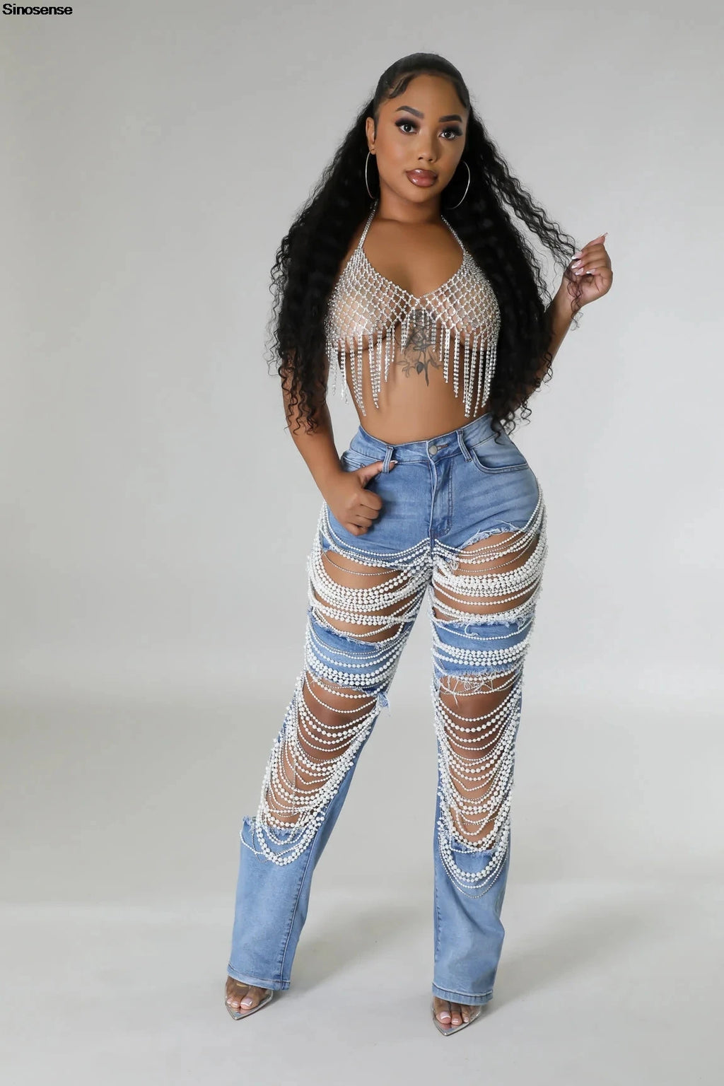 Women's Denim Pants Night Club Party Jeans