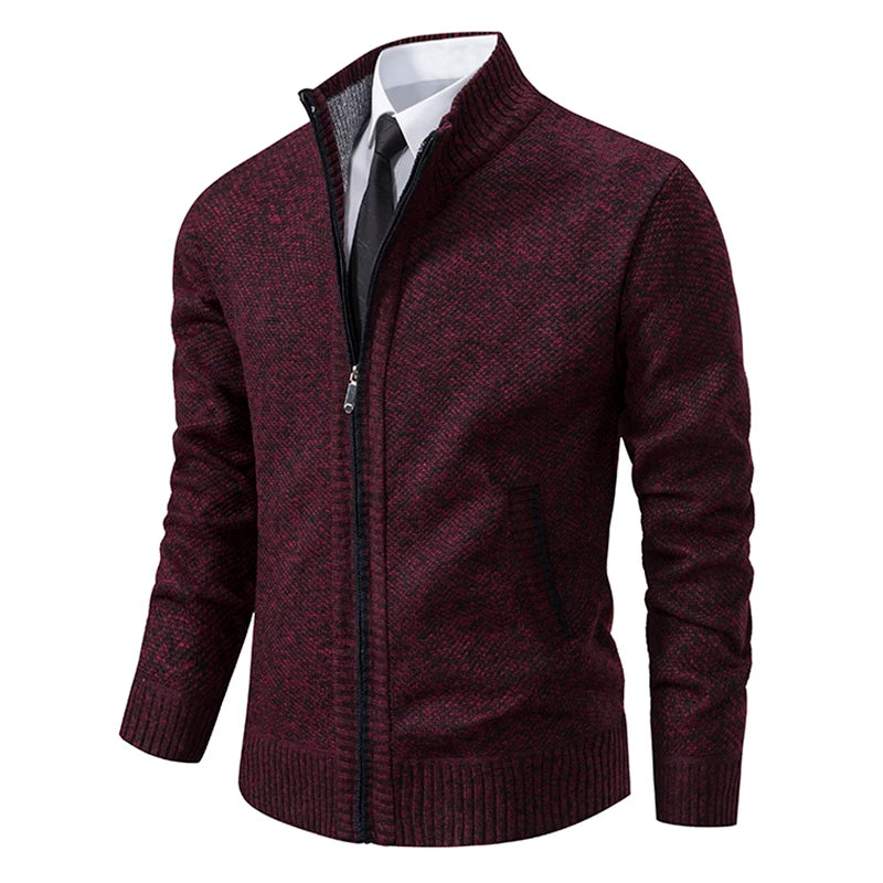 New Jersey Men's Casual Sports Coat Warm Zipper Cardigan