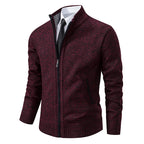 New Jersey Men's Casual Sports Coat Warm Zipper Cardigan