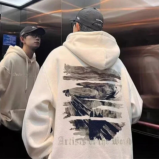 Print Hooded Sweatshirts For Men Pullover Hoodie