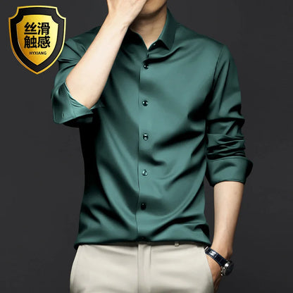 Men's Shirt Long Sleeve Casual Suit White Shirt
