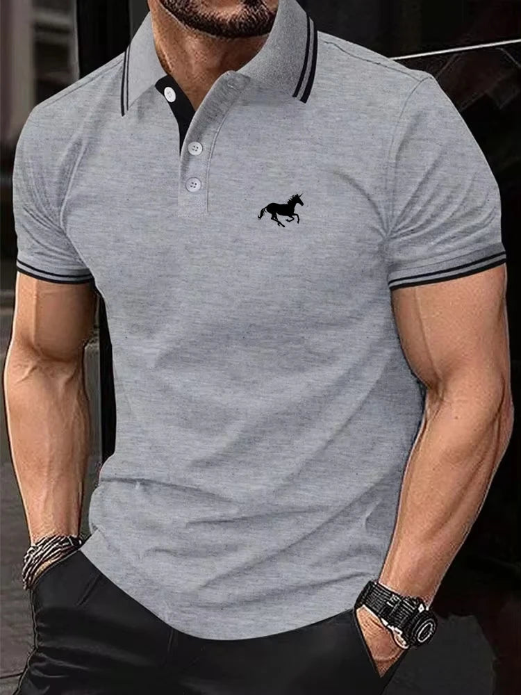 Men's T-shirt Classic Short sleeved Polo Shirt Summer Top