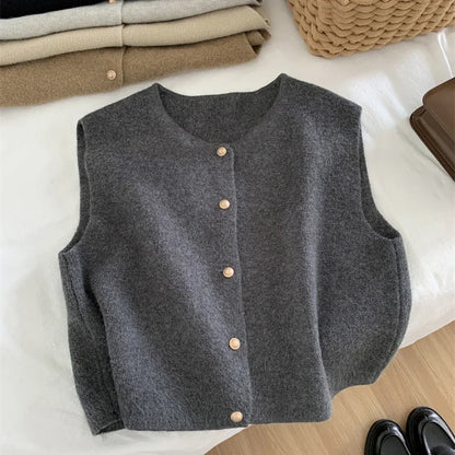 Women Cardigan Sleeveless Sweater Tanks Fashion