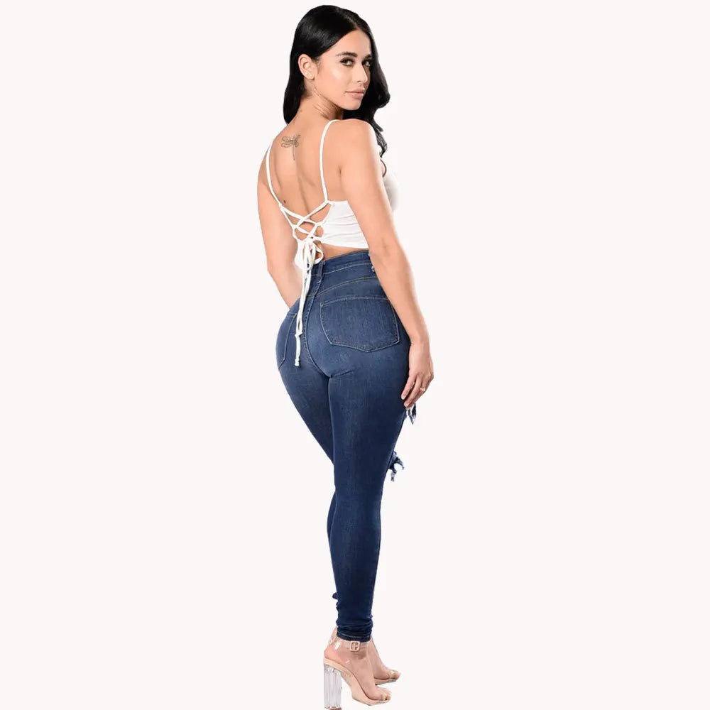 High Waist Ripped Jeans For Women Fashion