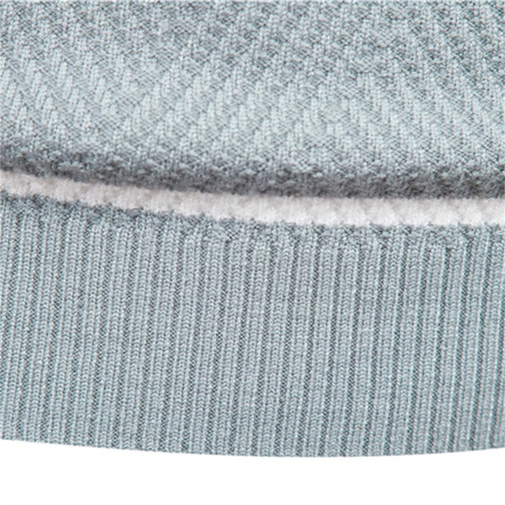 Men's Sweater O-neck Patchwork Long Sleeve Warm Slim Sweaters