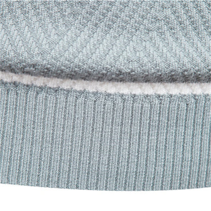 Men's Sweater O-neck Patchwork Long Sleeve Warm Slim Sweaters