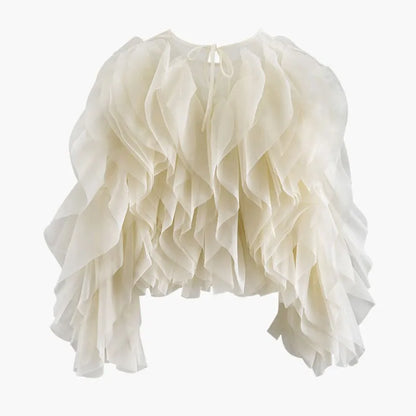 Ruffles Shirts For Women Pullover Blouse Female Fashion Style