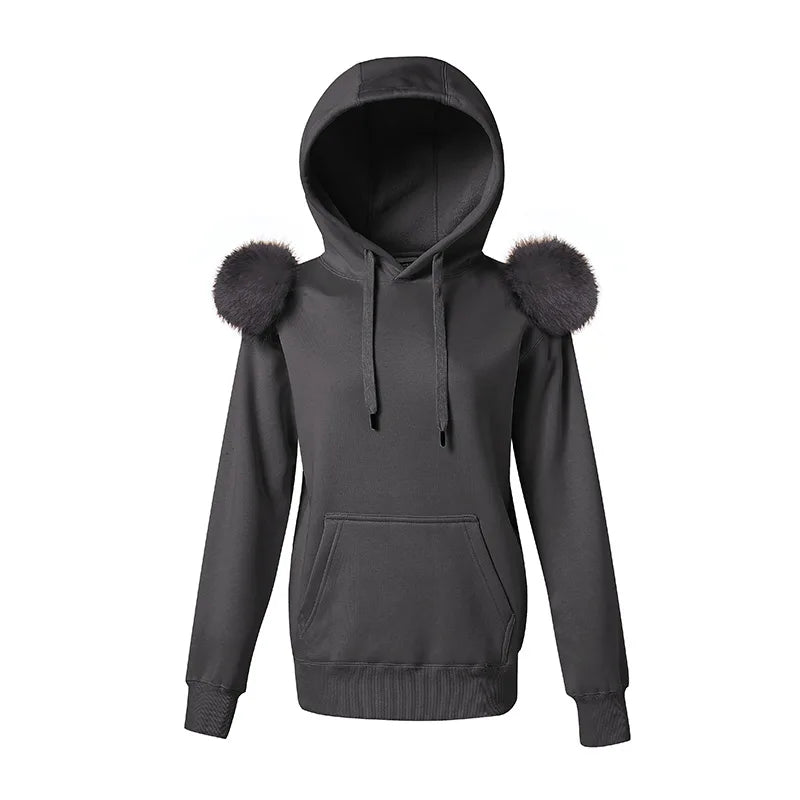 New Arrival Autumn Winter Hoodie Women Fleece Pullover With Hood