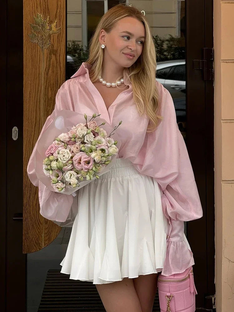 Women's Long Sleeve Patchwork Blouse Top Streetwear Top