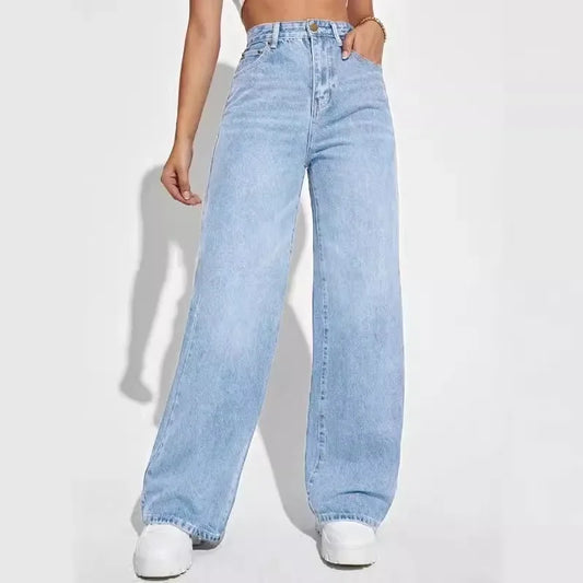 Women Jeans Denim pants Wide Loose Casual Winter