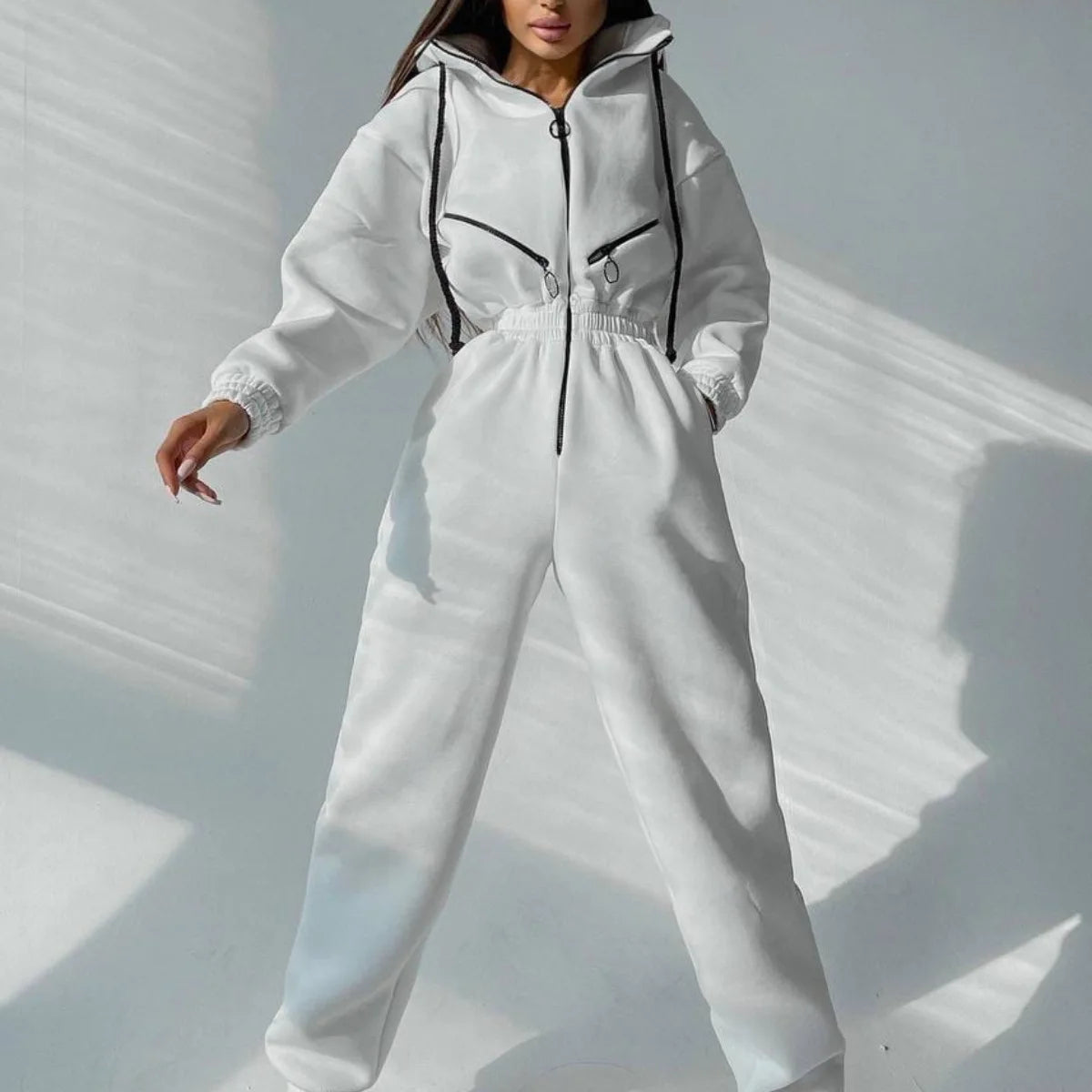 Women Playsuit Sportswear Zipper Hoodies