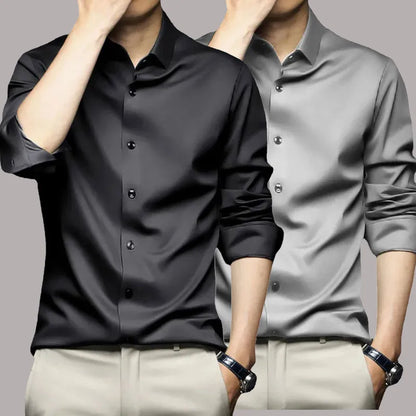 Men's Shirt Long Sleeve Casual Suit White Shirt