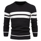 Men's Sweater O-neck Patchwork Long Sleeve Warm Slim Sweaters