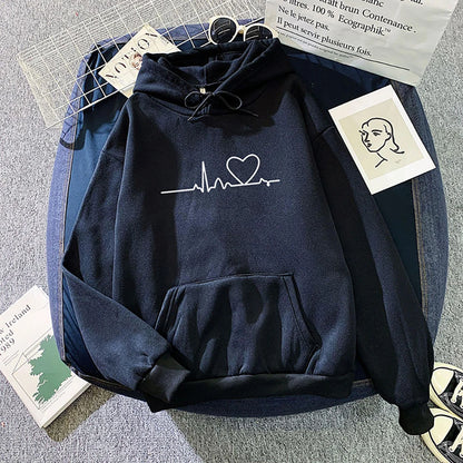 Women Casual Print Loose Hoodies Streetwear