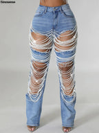 Women's Denim Pants Night Club Party Jeans